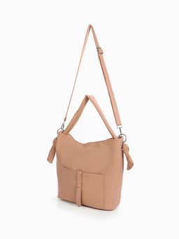 Сумка - мешок женская на молнии, 33×33 см, розовая