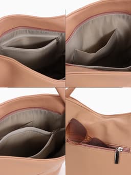 Сумка - мешок женская на молнии, 33×33 см, розовая