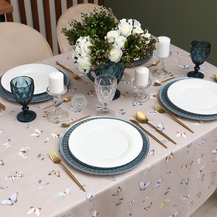 Скатерть «Этель» Butterflies 146×180 см, 100% хлопок, рогожка 186 г/м²