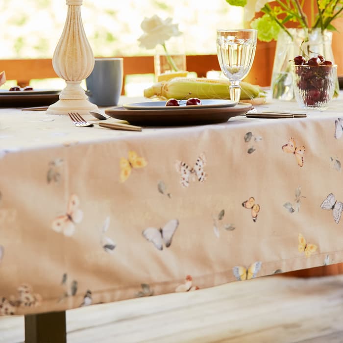 Скатерть «Этель» Butterflies 146×250 см, 100% хлопок, рогожка 186 г/м²