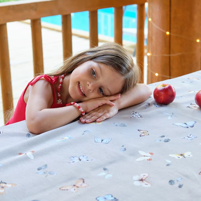 Скатерть «Этель» Butterflies 146×250 см, 100% хлопок, рогожка 186 г/м²