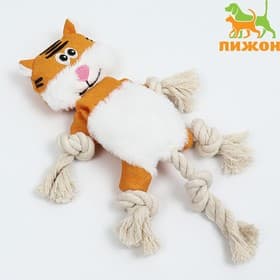 Игрушка текстильная «Котэ», 26×28 см, с канатом, с пищалкой, шуршащая