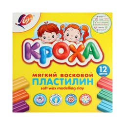 Пластилин мягкий (восковой) «Луч. Кроха», 12 цветов, 180 г, со стеком