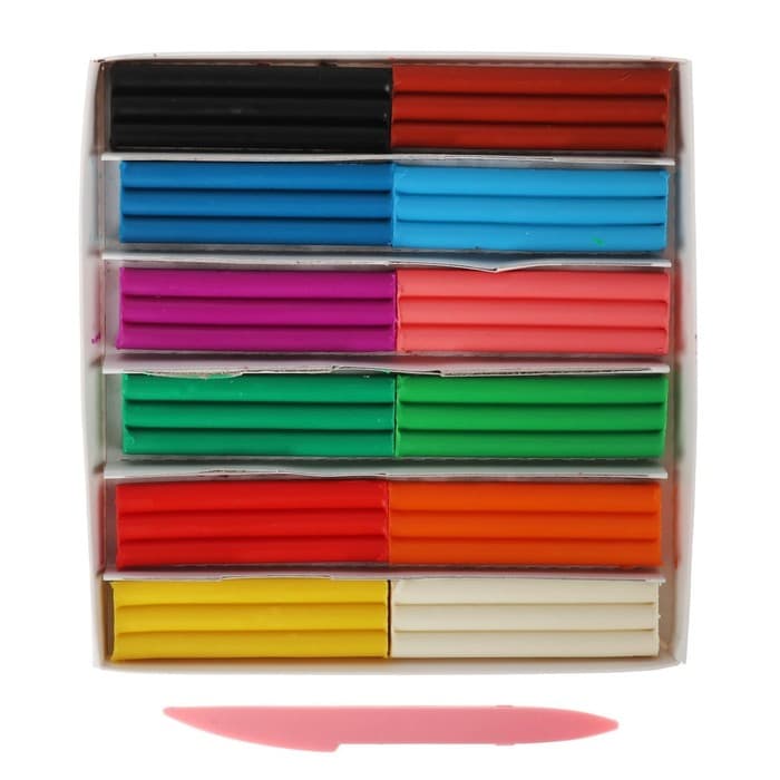 Пластилин мягкий (восковой) «Луч. Кроха», 12 цветов, 180 г, со стеком