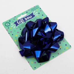 Подарочный Бант - звезда № 14, синий, металлик, для упаковки подарков