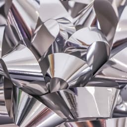 Подарочный Бант - звезда № 14, серебристый, металлик, для упаковки подарков