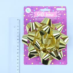 Подарочный Бант - звезда № 14, золотой, металлик, для упаковки подарков