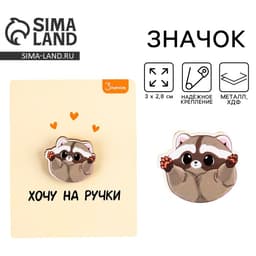 Значок деревянный «Хочу на ручки», 3×2.8 см
