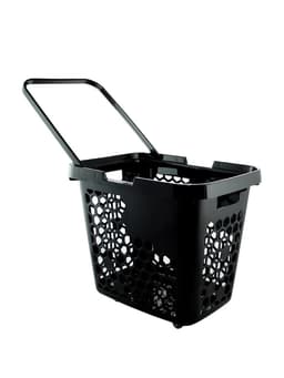 Корзина-тележка пластиковая 80 л, с 1 пластиковой ручкой, чёрная