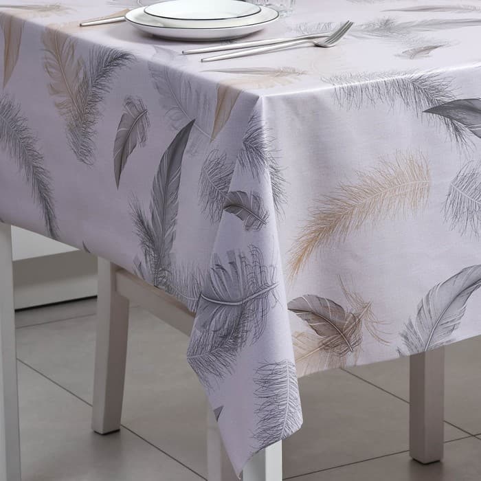 Клеёнка на стол «Перья», на тканевой основе, рулон 20 метров, ширина 137 см, толщина 0.25 мм