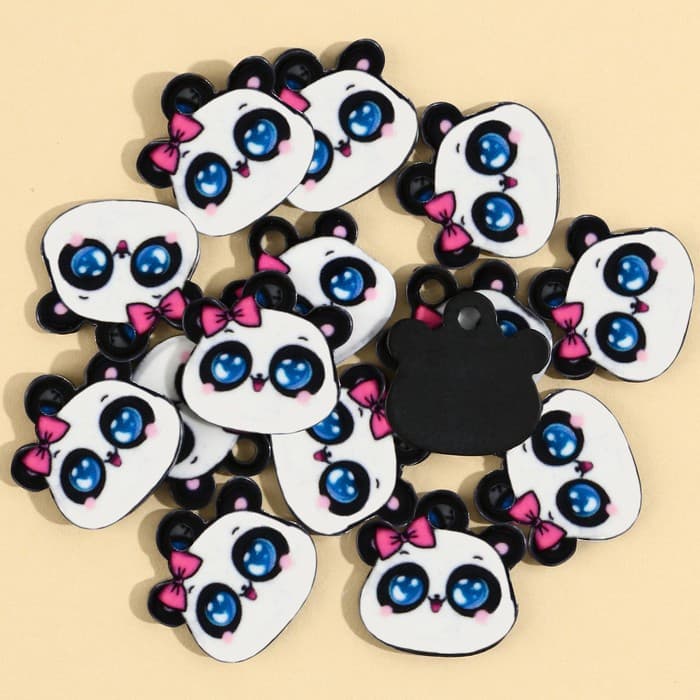 Фурнитура для украшений «Панда», 1.5×1.5 см, с подвесом, 15 штук