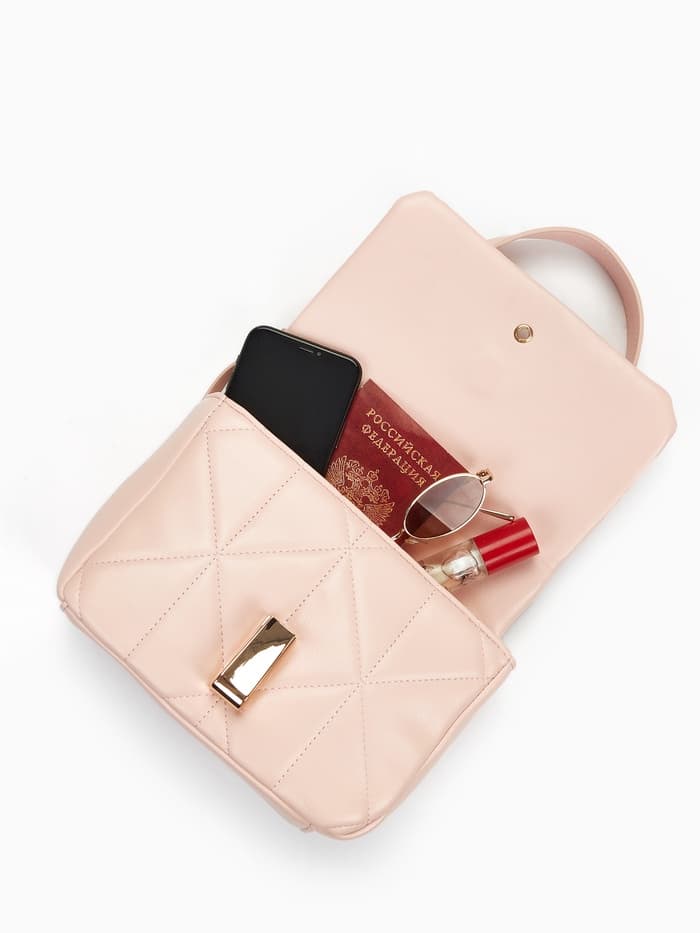 Сумка женская мессенджер на магните, 21×9×15 см, розовая