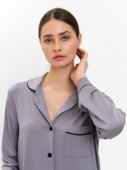 Сорочка ночная женская MINAKU: Home collection, серая, размер 42