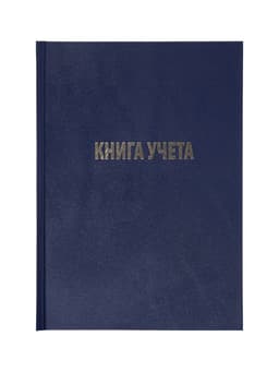 Книга учета А4, 144 листа, клетка, 200×290 мм, бумвинил, синий, блок офсетный