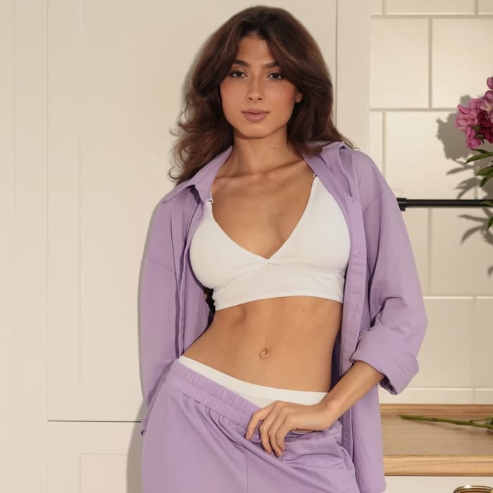 Костюм женский (сорочка, брюки) MINAKU, размер 44, сиреневый