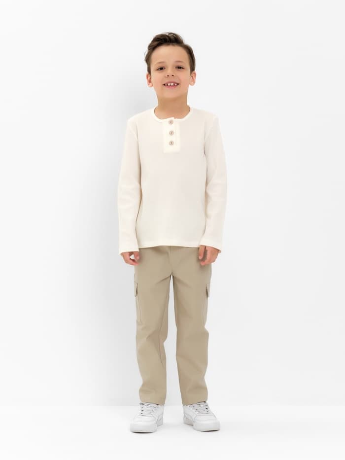 Джинсы для мальчика KAFTAN, на завязках, бежевые, рост 110-116 см