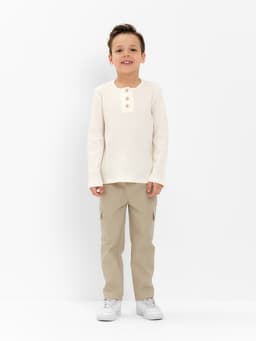 Джинсы для мальчика KAFTAN, на завязках, бежевые, рост 122-128 см