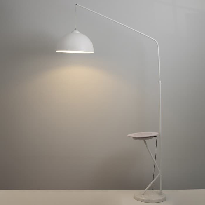 Торшер с беспроводной зарядкой для телефона «Велл» Е27 40 Вт динамик белый 90×35×168-185 см