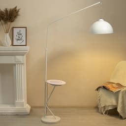 Торшер с беспроводной зарядкой для телефона «Велл» Е27 40 Вт динамик белый 90×35×168-185 см