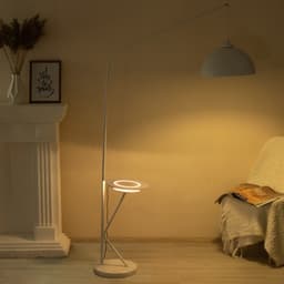 Торшер с беспроводной зарядкой для телефона «Велл» Е27 40 Вт динамик белый 90×35×168-185 см