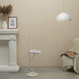 Торшер с беспроводной зарядкой для телефона «Велл» Е27 40 Вт динамик белый 90×35×168-185 см