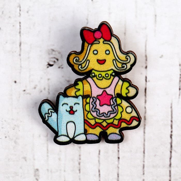 Деревянный значок ZUFA «Мисс Пря»