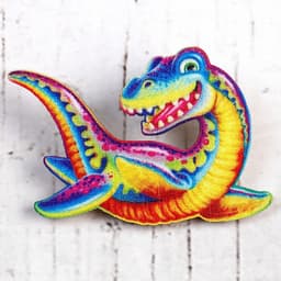 Деревянный значок ZUFA «Плезиозавр»