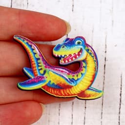 Деревянный значок ZUFA «Плезиозавр»