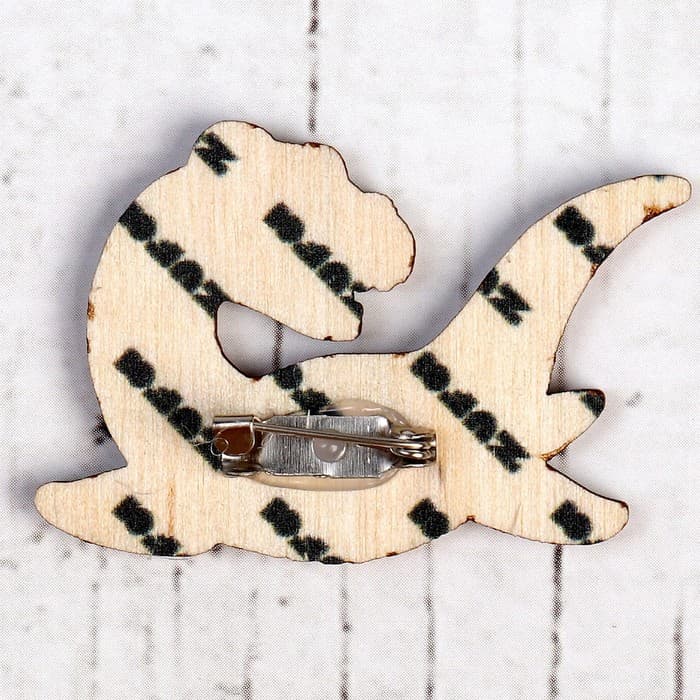 Деревянный значок ZUFA «Плезиозавр»