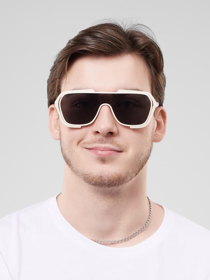 Очки солнцезащитные «OneSun. Маска», uv 400, линза 4.5×5.8 см, белый, чёрный