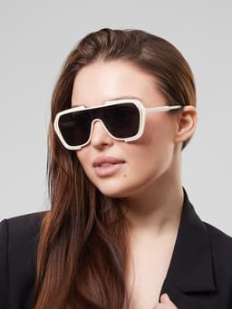 Очки солнцезащитные «OneSun. Маска», uv 400, линза 4.5×5.8 см, белый, чёрный