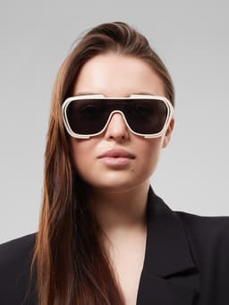 Очки солнцезащитные «OneSun. Маска», uv 400, линза 4.5×5.8 см, белый, чёрный