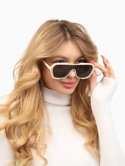 Очки солнцезащитные «OneSun. Маска», uv 400, линза 4.5×5.8 см, белый, чёрный