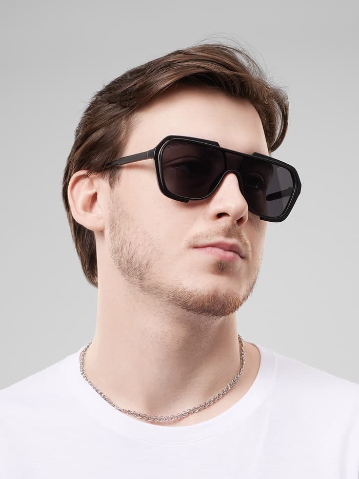 Очки солнцезащитные «OneSun. Маска», uv 400, линза 4.5×5.8 см, чёрный