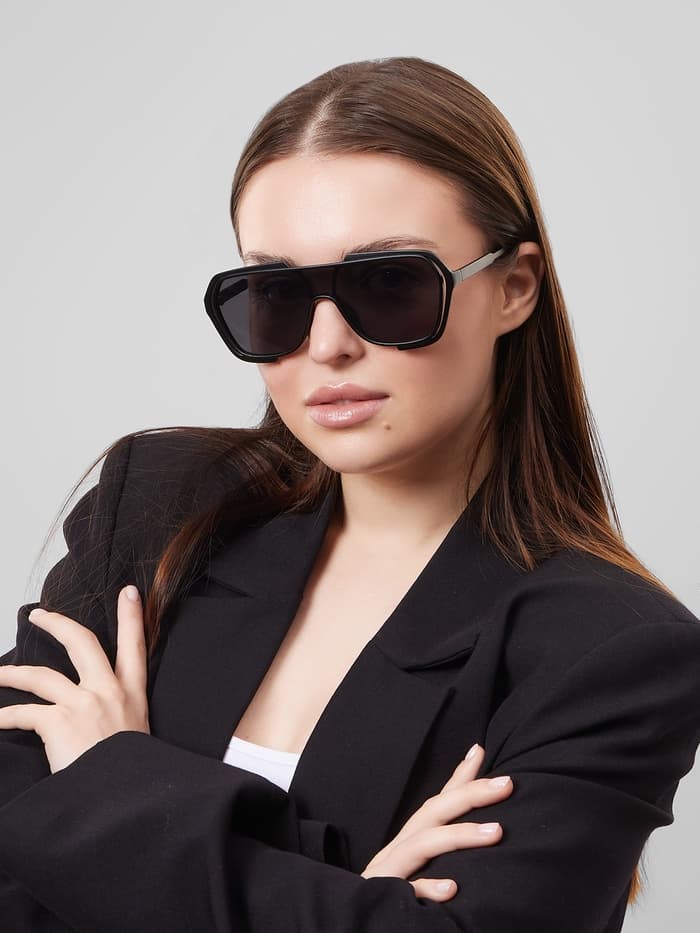 Очки солнцезащитные «OneSun. Маска», uv 400, линза 4.5×5.8 см, чёрный