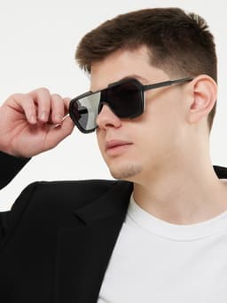 Очки солнцезащитные «OneSun. Маска», uv 400, линза 4.5×5.8 см, чёрный