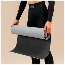 Коврик для фитнеса и йоги ONLYTOP, нескользящий, 183×61×0.6 см, серый, чёрный