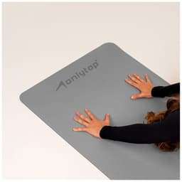 Коврик для фитнеса и йоги ONLYTOP, нескользящий, 183×61×0.6 см, серый, чёрный
