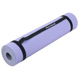 Коврик для фитнеса и йоги ONLYTOP, нескользящий, 183×61×0.6 см, серый, фиолетовый