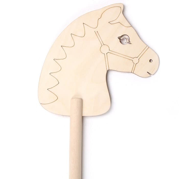 Детская игрушка деревянная Бакс «Лошадка на палке. Раскрась меня», 65 см