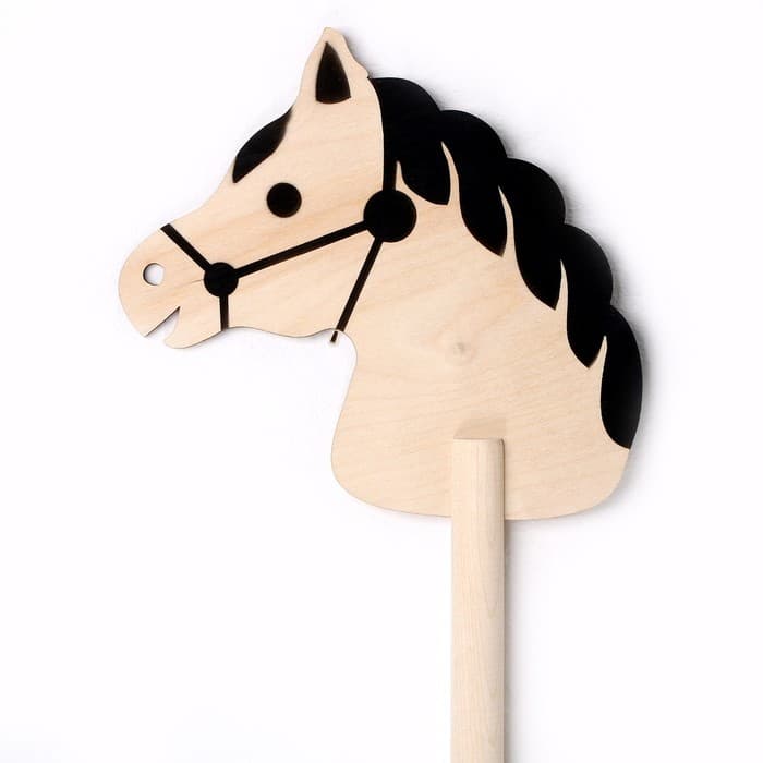 Детская игрушка деревянная Бакс «Лошадка на палке», 80 см