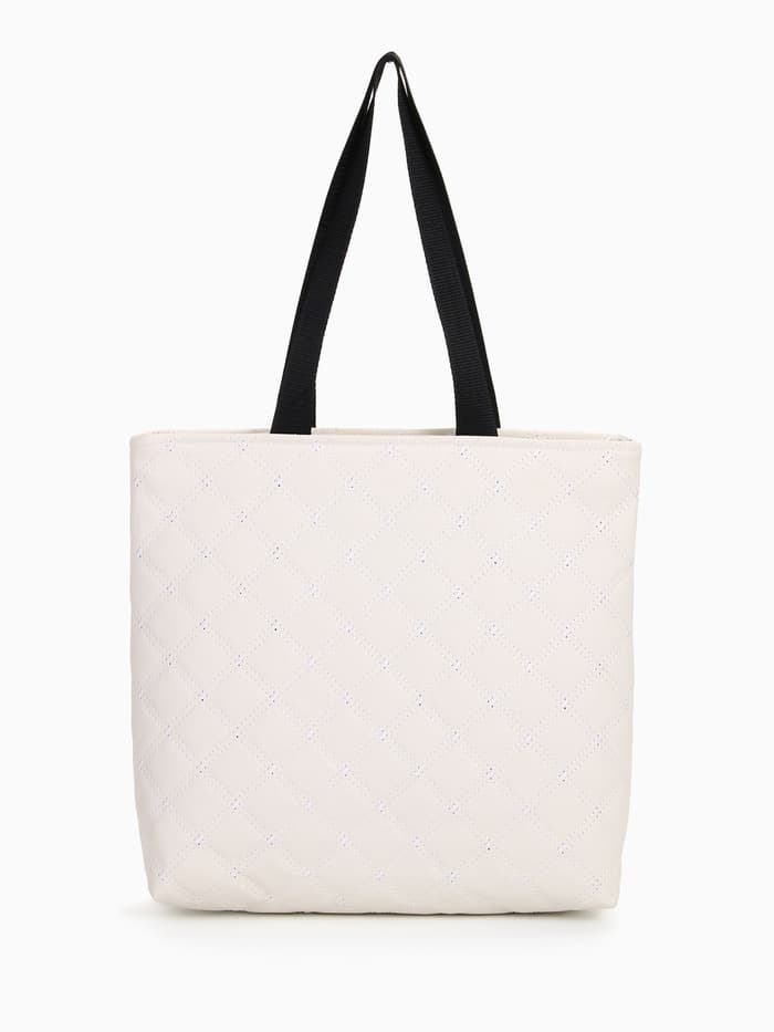 Сумка - шоппер женская на молнии, 32×10×31 см, молочная