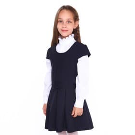 Сарафан школьный для девочек, тёмно-синий, рост 122 см