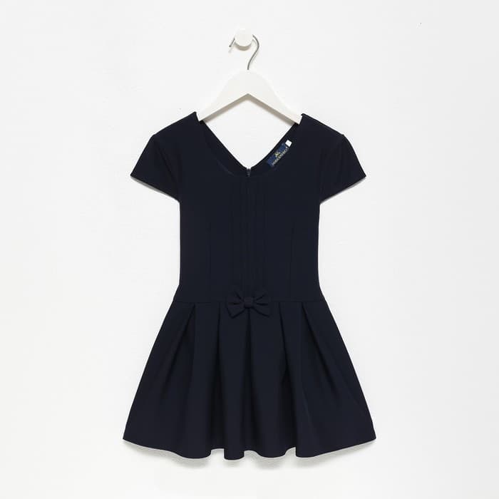 Сарафан школьный для девочек, тёмно-синий, рост 122 см