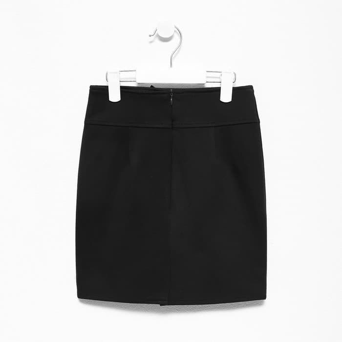 Юбка школьная для девочек, цвет чёрный, рост 128 см