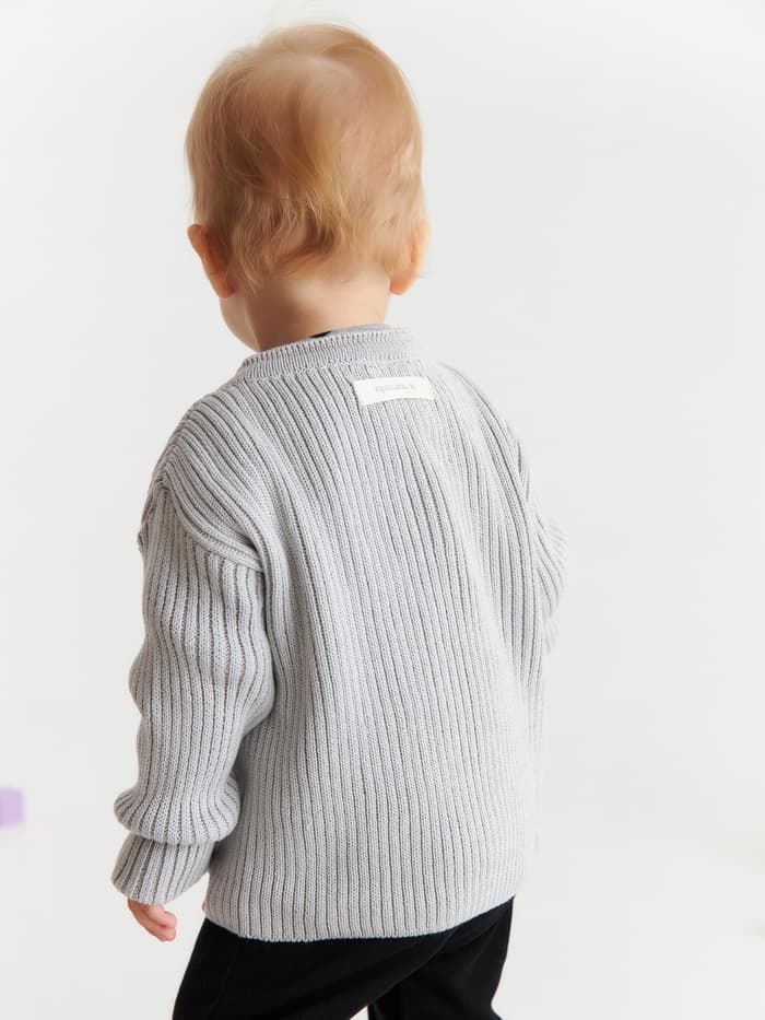 Кардиган вязаный «Крошка Я», рост 86-92, серый