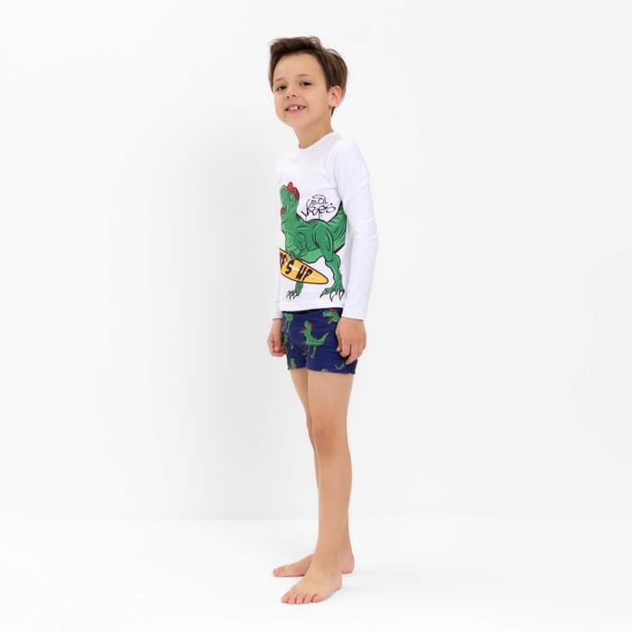 Костюм купальный для мальчика KAFTAN «Динозавр», сине-белый, рост 98-104 см