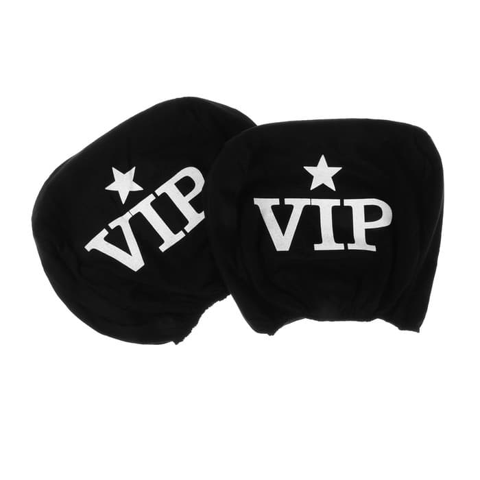 Чехлы на подголовник VIP, черные, набор 2 шт.