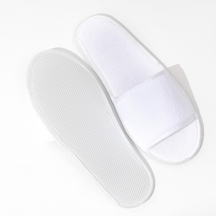 Тапочки махровая ткань, поролон 3 мм, картон 43 размер (индивидуальная упаковка)