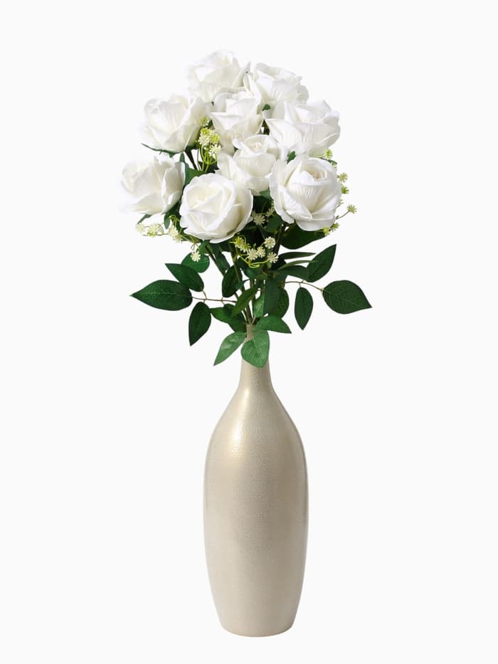 Цветы искусственные «Роза венесуэльская», 8×56 см, белые